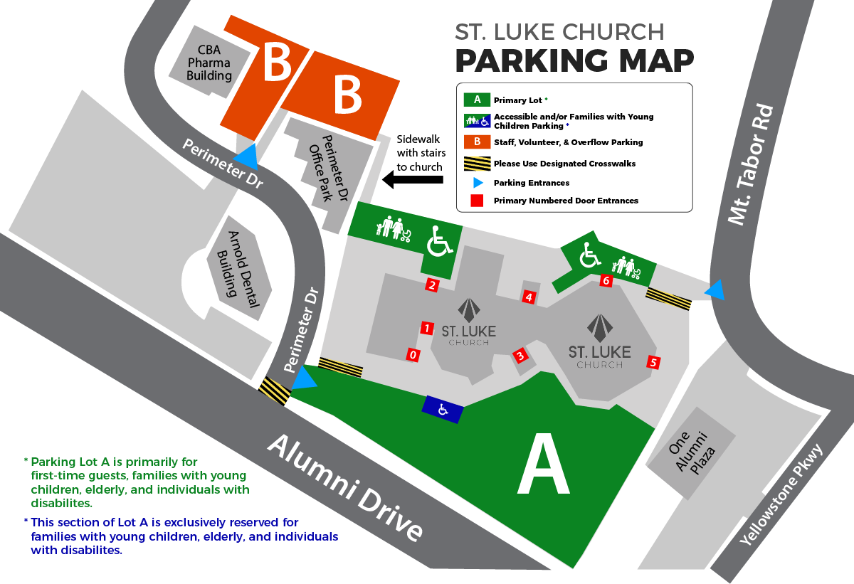 St Luke parking map March 2023